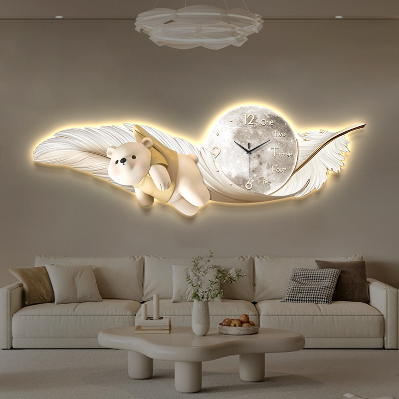 Interior Design Living Room And Kitchen - Orologio da parete di lusso di