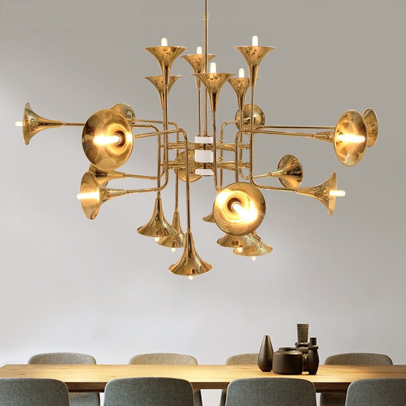 Interior Design Living Room And Kitchen - Lampada a sospensione a tromba nordica