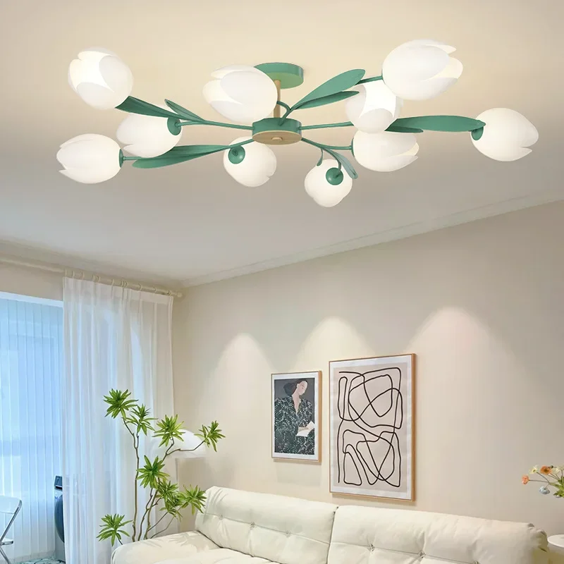 Interior Design Living Room And Kitchen - Lampadari con design floreale, lampade da